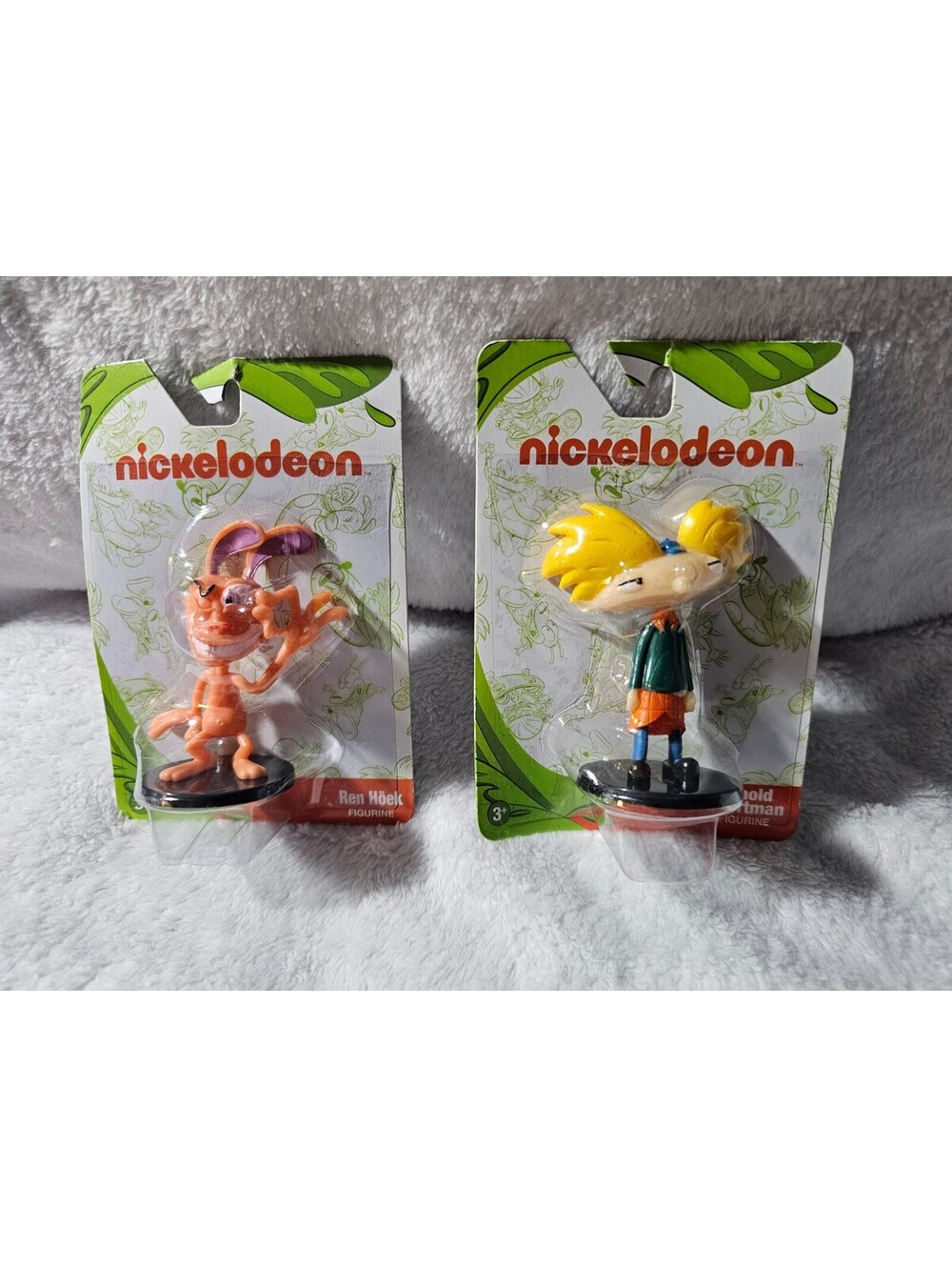 (2pc) New Nickelodeon Arnold Shortman Ren Hoek Plastic Mini Action Figures Toys